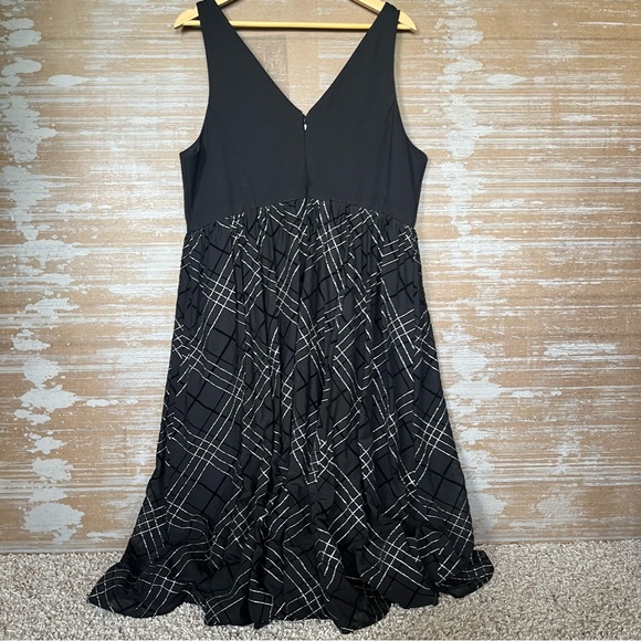 Torrid Black Ponte Mesh Knit Plaid Sparkle Midi Dress Holiday Party Womens 18 - Picture 3 of 6